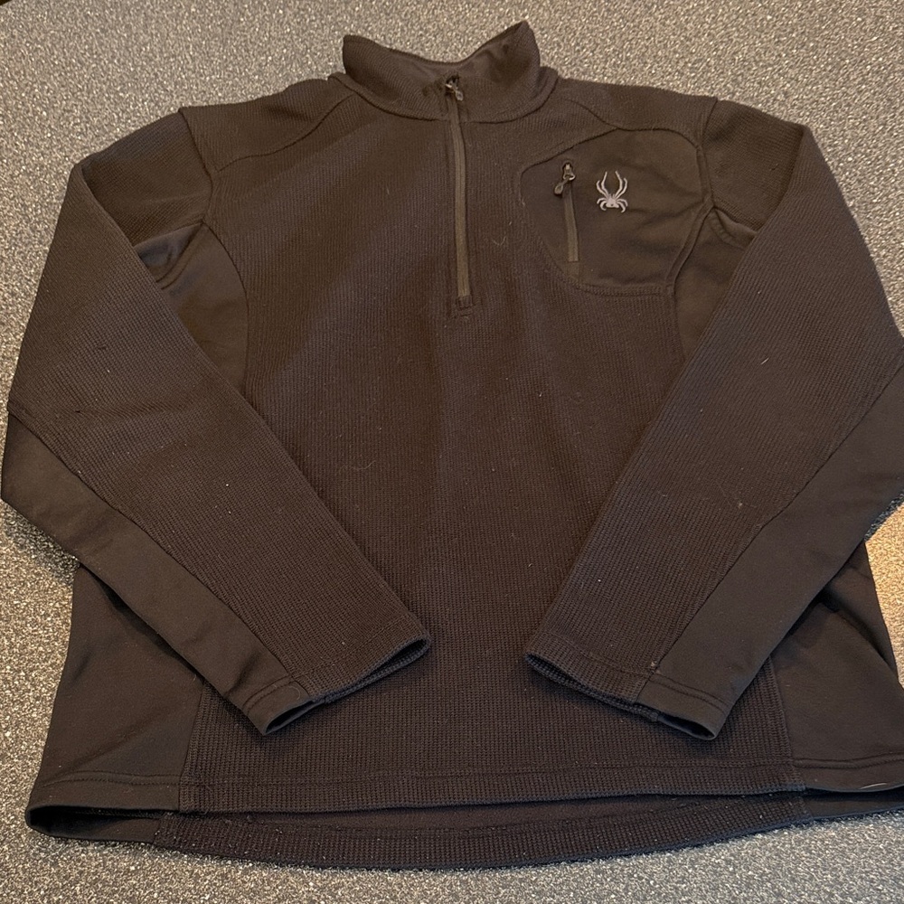 Spyder Black Zip Up Sweater - size Large